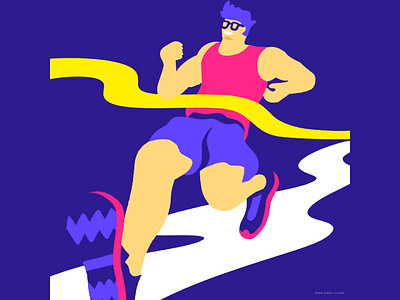 Victory fitness illustration man run sports victory