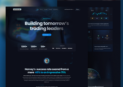 Trading Course Landing Page conversion optimization course sign up dark theme digital experience educational platform engagement design financial education financial tools landing live analysis market analysis online education responsive design trading course trading platform user experience user interface ux design web design web development