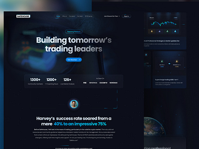 Trading Course Landing Page conversion optimization course sign up dark theme digital experience educational platform engagement design financial education financial tools landing live analysis market analysis online education responsive design trading course trading platform user experience user interface ux design web design web development