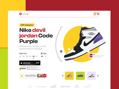 Shoe Brand Product Page 360 view conversion optimization customer journey e commerce interactive design online shopping pdp design product detail page product page product showcase responsive design retail branding shoe brand shopping experience size selector user centered design user interface ux design web design web development