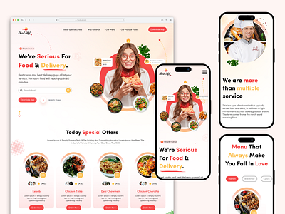 Food Hut - Food Delivery, Restaurant & Cloud Kitchen Website animation cloud kitchen figma food landing page minimal mobile app restaurant ui