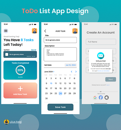 ToDo List App Design ui