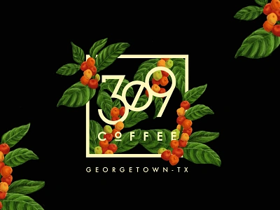 309 Coffee - Coffee Plant Logo branding coffee graphic design logo merch