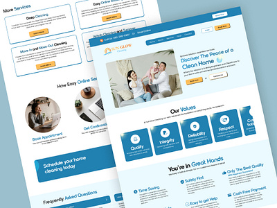 Sunglow Cleaning - Website UI Design adobe xd branding cleaning website figma ui ui design ux website concept website ui