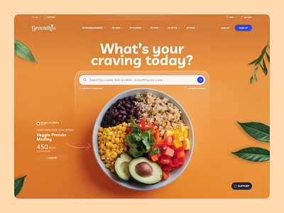 Food Ordering and Delivery Platform clean design dish food healthy hero leaves minimal minimalist modern uber eats ui ux website