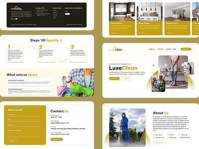 LuxeClean - Cleaning Website UI Design adobe xd branding cleaning website design figma ui ui design ux website concept website ui