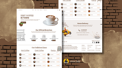 Coffee Shop Web page Design ui