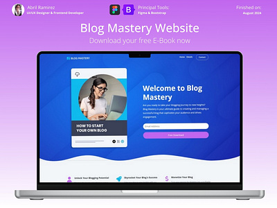 Blog Mastery Website bootstrap css figma figma design frontend html sass ui uiux wireframe