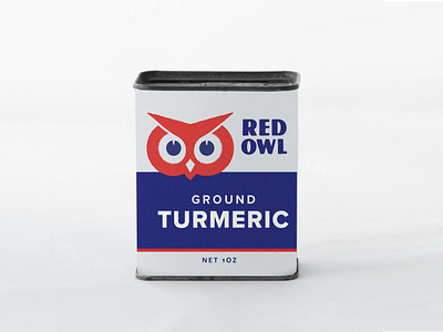 Red Owl Spice Tin branding design food stores packaging red owl spice tin