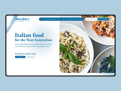 Aunt Jakes - Food Website UI Design branding design figma food brochure website food website menu website ui ux website concept website redesign website ui