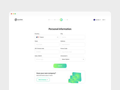 E-Pocket | Sign Up Screen's design ui ux web