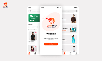 Quick Shop - Online Shopping App UI/UX Design appdesign designinspiration ecommercedesign minimaldesign mobiledesign onlineshoppingapp shoppingexperience uiuxdesign userexperience userinterface