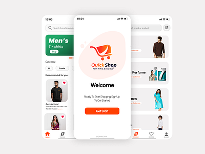 Quick Shop - Online Shopping App UI/UX Design appdesign designinspiration ecommercedesign minimaldesign mobiledesign onlineshoppingapp shoppingexperience uiuxdesign userexperience userinterface