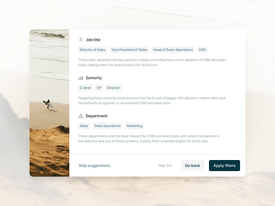 Onboarding modals ai app design b2b beach crm design modal onboarding popup saas tags ui uidesign ux