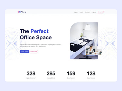 Yavin Office Design Website bootstrap css figma figma design frontend html sass ui uiux wireframe