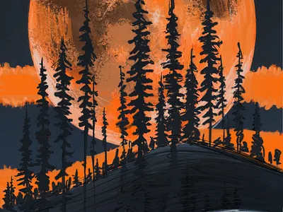 кровавая луна graphic design