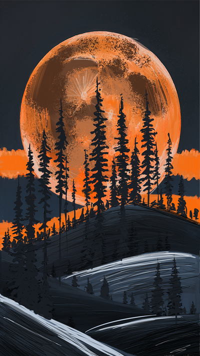 кровавая луна graphic design