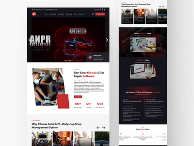 AutoSoft | Automated Car Repairing System Website car website design landing page design landingpage ui ui design website concept website design