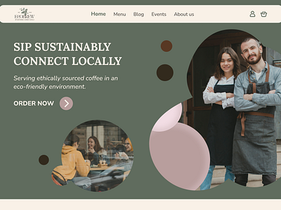 #003 Daily UI - Landing Page cafés coffee shop figma landing page photoshop sustainable theme ui user interface