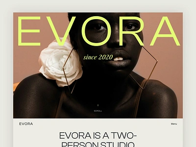 EVORA Artist's Portfolio agency animations artist artistic clean ui designer fashion framer minimal modern photographer poland polish designer portfolio template ui ux designer