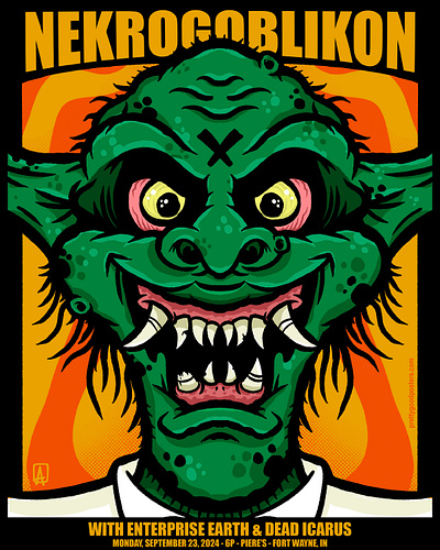 Bootleg Nekrogoblikon Gig Poster art design gigposter graphic design graphicdesign illustration livemusicposter logo poster