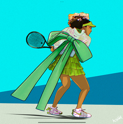 Naomi Osaka ambush anima art animation anime art bow branding design fashion ill illustration naomi osaka nike osaka procreate tennis usopen