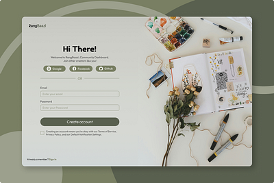 RangBaazi Sign Up Page - Art Community art dailyui dailyui001 design figma signup signup page ui