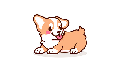 Kawaii Cute Adorable Corgi Showing Its Cute Butt adorable cartoon chibi corgi cute design illustration kawaii mascot puppy sticker vector