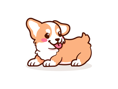 Kawaii Cute Adorable Corgi Showing Its Cute Butt adorable cartoon chibi corgi cute design illustration kawaii mascot puppy sticker vector