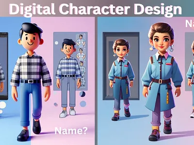 Friendly Digital Character Design- 3 digital character 3 view character design 3d characters design 3ddigital character back character views blue jeans character design character with checkered shirt character with modern hairstyle custom character for websites custom digital character digital character design: digital character for branding friendly digital character modern character illustration stylish digital character