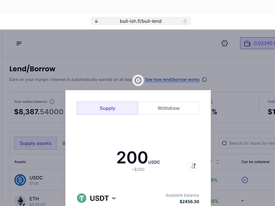 Bull-ish: Supply asset modal