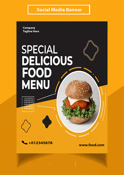 Restaurant Social Media Banner banner burger food logo restaurant restaurant banner sale sale banner social media trending vector