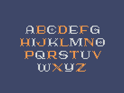 Pixel Font / Letter Set 8 bit custom type folk art font letter set letters pixel pixel art typeface typographic typography