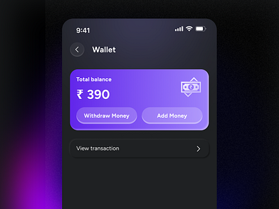 Wallet and transaction history 💸 UI for a side project. dark mode design productdesign ui user interface ux visual design