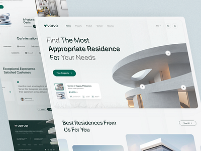 Verve Real Estate Platform Landing Page animation app branding design graphic design interface ios app logo mobile motion graphics ofspace ui uiuxdesigner ux webdesigner