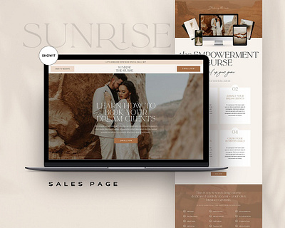 Showit Sales Page | Sunrise digital product landing page landing page template sales funnel sales page showit showit sales page showit website showit website template website template