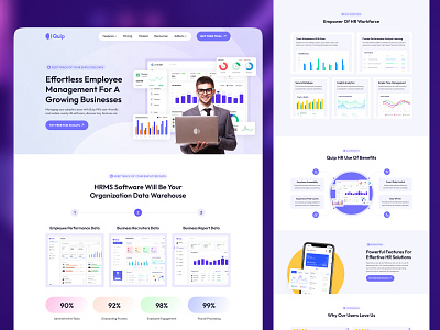 Human Resource Management HRM Landing page b2b employee fleexstudio homepage hr hrm human resource landing page management marketing recruit saas saas website startup web design