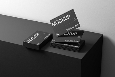 Elegant Floating Business Card Mockup showcase