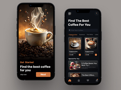 Coffee app Design dailyui design product design ui ui ux ux