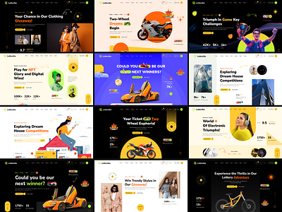 Lottovibe - Online Lotto & Lottery Figma Template chance design euro million giveaway lotteries lottery lottery game lotto lucky lucky number mega millions powerbal prize raffle sweepstakes ux website ui win