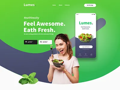 Lumes Landing Page Design design eat fresh health landing page web