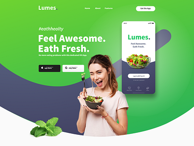 Lumes Landing Page Design design eat fresh health landing page web