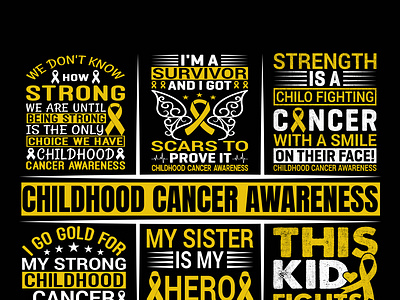 Childhood Cancer Awareness T-shirt Design awerness cancer childhood childhood cancer design fishing graphic design illustration merch pod seller t shirt t shirt design tayphography tee yoga tshirt