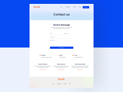 Contact Page- UI Design ux design