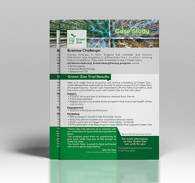 Green Gas Flyer branding business case study design flyer flyer design gas graphic design green illustration logo mockup paper tree