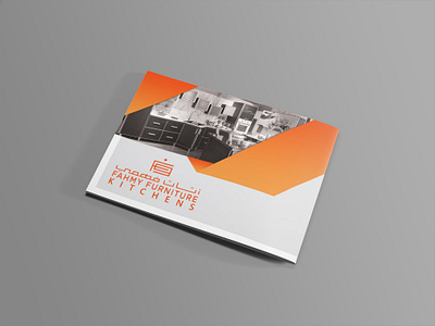 Fahmy Furniture - Kitchens Catalog branding branding identity catalog catalog design catalogue catalogue design colors corporate identity design furniture furniture designs graphic design gray illustration logo logo design mockup orange paper white