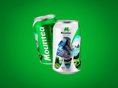 Ice Tea can design 330 ml 3d branding can design drink energy fresh graphic design ice tea illustration label logotype mountain nature non alcoholic package soda tea vector