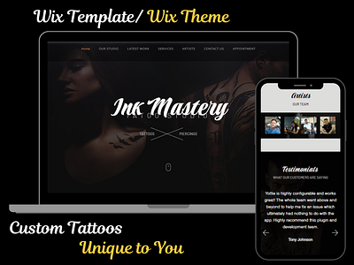 Wix Tattoo Website| Wix theme| Wix template responsive design web design website development wix design wix template