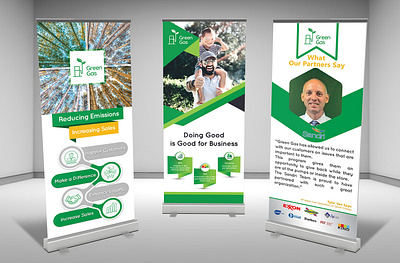 Green Gas Roll-up Banner banner banner design branding business colors design graphic design green illustration image kids logo logo design mockup people person roll up roll up banner white