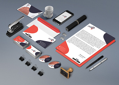 Qamar Corporate Identity blue brand identity branding brochure business card colors corporate identity design flyer graphic design identity identity design illustration logo mobile mockup mug pen red white